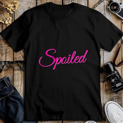 Best Wife Shirt, Wife and Husband Unisex T-Shirt/Hoodie/Sweatshirt HLT00 - Womens Spoiled - Pink Lettering T-Shirt