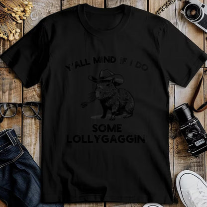 Cute Capybara Shirt, Funny Capybara Unisex T-Shirt/Hoodie/Sweatshirt HLT00 - Y_all Mind if I do some Lollygaggin_ Funny capybara cowboy T-Shirt