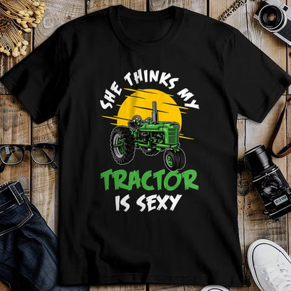 Best Farmer Life Shirt, Funny Farmer UnisexT-Shirt/Hoodie/Sweatshirt HLT00 - she thinks my tractor is sexy Design perfect for any farmer T-Shirt