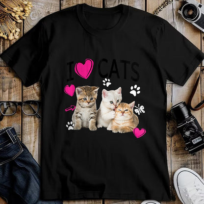 Cat Love Shirt, Funny Cat Lover Gift UnisexT-Shirt/Hoodie/Sweatshirt HLT00 - Cat Lover Tee Cute I Love Cats Kittens Hearts Paws Gift Idea T-Shirt