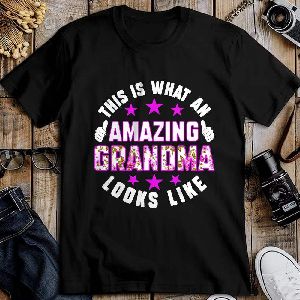 Best Grandma Shirt, Proud Grandma Unisex T-Shirt/Hoodie/Sweatshirt HLT00 - This Is What An Amazing Grandma Looks Like Shirt Mothers Day T-Shirt (1)