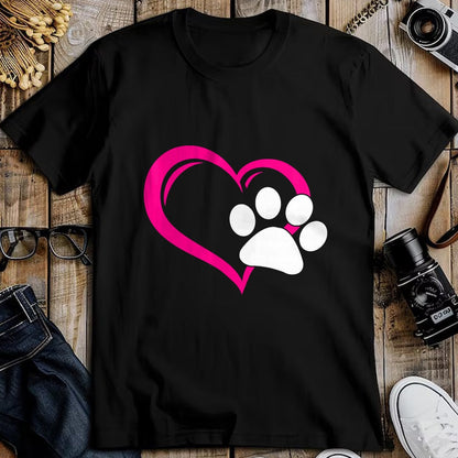 Cat Love Shirt, Funny Cat Lover Gift UnisexT-Shirt/Hoodie/Sweatshirt HLT00 - Cute I Love My Dog Puppy Cat Paw Heart T-Shirt (1)
