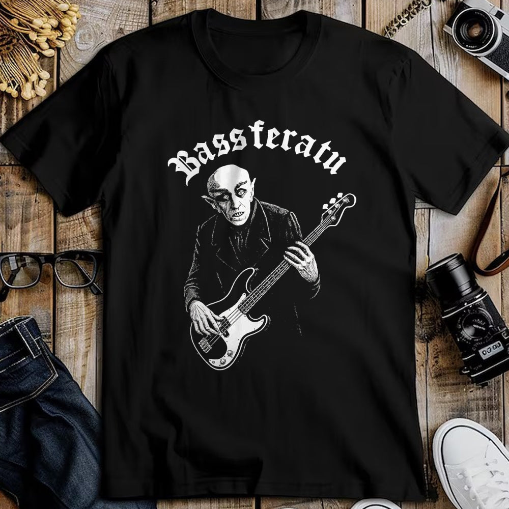 Guitar Lover Shirt, Funny Guitar UnisexT-Shirt/Hoodie/Sweatshirt HLT00 - Bassferatu Gothic Horror Bass Guitar Player Halloween Parody T-Shirt