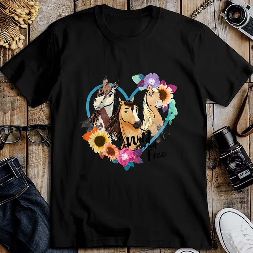 Best Horse Lover Shirt , Funny Horse UnisexT-Shirt/Hoodie/Sweatshirt HLT00 - Spirit Riding Free Wild and Free T-Shirt