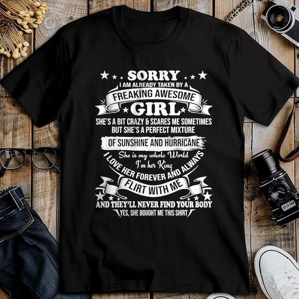 Best Husband Shirt, Wife and Husband Unisex T-Shirt/Hoodie/Sweatshirt HLT00 - Sorry I am Already Taken by Awesome Girl Shirt Valentine Day T-Shirt
