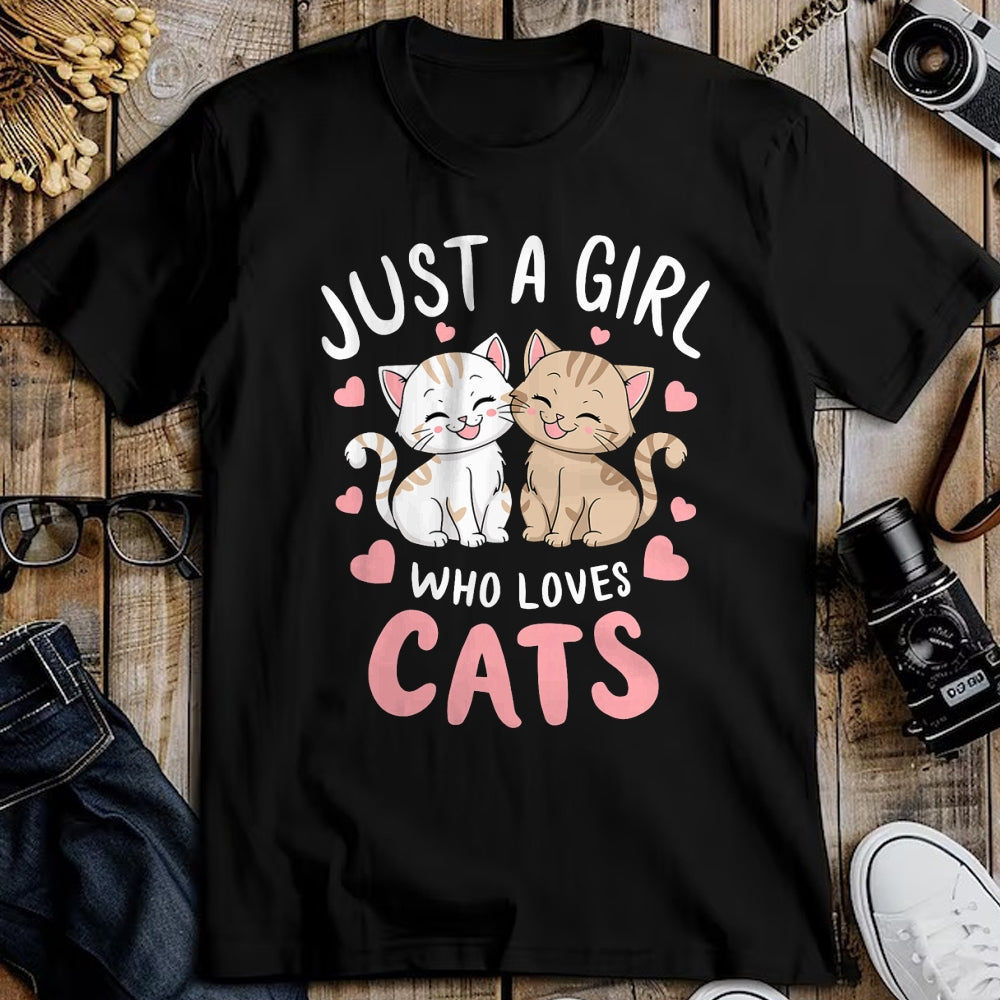 Cat Love Shirt, Funny Cat Lover Gift UnisexT-Shirt/Hoodie/Sweatshirt HLT00 - Cat Lover Just A Girl Who Loves Cats T-Shirt (1)