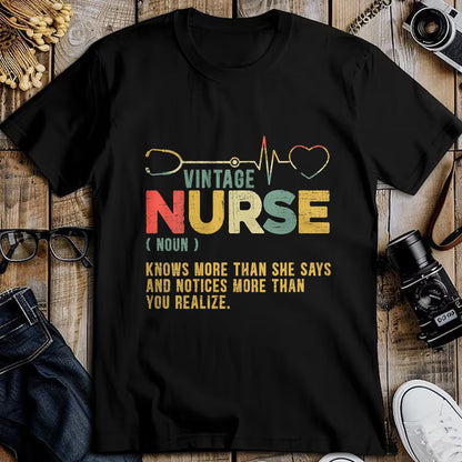 Funny Nurse Shirt, Nurse Unisex T-Shirt/Hoodie/Sweatshirt HLT00 - Womens Vintage Nurse Definition Hospital Medical Registered Nursing V-Neck T-Shirt