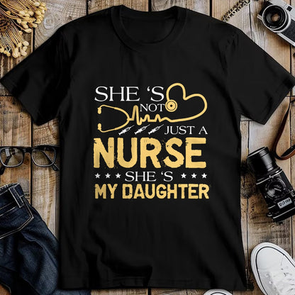 Funny Nurse Shirt, Nurse Unisex T-Shirt/Hoodie/Sweatshirt HLT00 - My Daughter Is A Nurse Proud Nurse's Mom Dad RN LPN Family T-Shirt (4)
