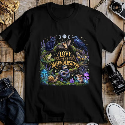 Cat Love Shirt, Funny Cat Lover Gift UnisexT-Shirt/Hoodie/Sweatshirt HLT00 - Love The Misunderstood Bat Raven Cat Snake Spider Frog Moth T-Shirt