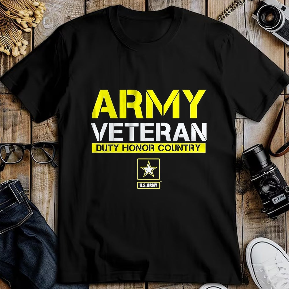 Proud Veteran Shirt, Funny Veteran UnisexT-Shirt/Hoodie/Sweatshirt HLT00 - US Army Veteran Duty Honor Land T-Shirt, Men, Black, 3X-Large