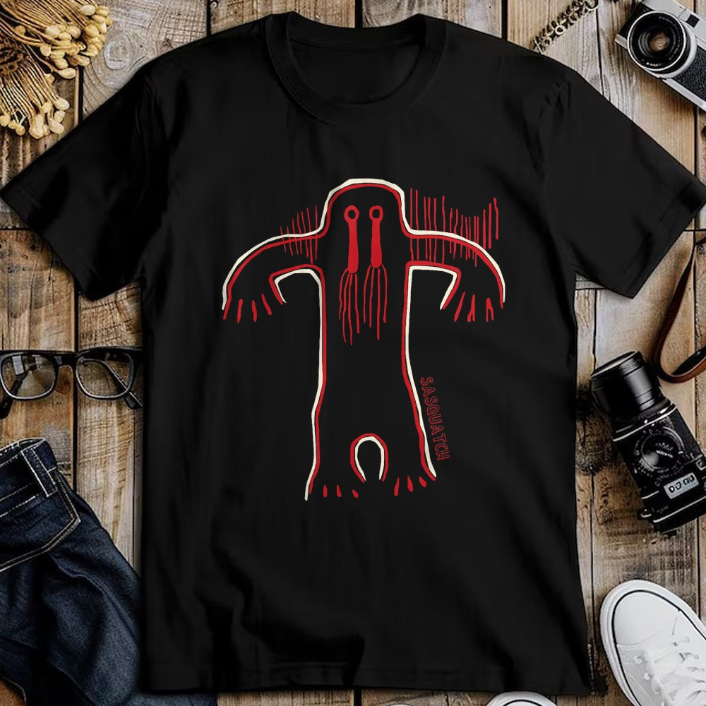 Native American T-Shirts, Vintage Native American Unisex T-Shirt/Hoodie/Sweatshirt HLT00 - Native American Bigfoot -Sasquatch Petroglyph Cave Art