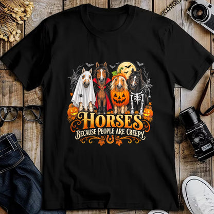 Best Horse Lover Shirt , Funny Horse UnisexT-Shirt/Hoodie/Sweatshirt HLT00 - Horses Because People are Creepy Halloween Horse T-Shirt