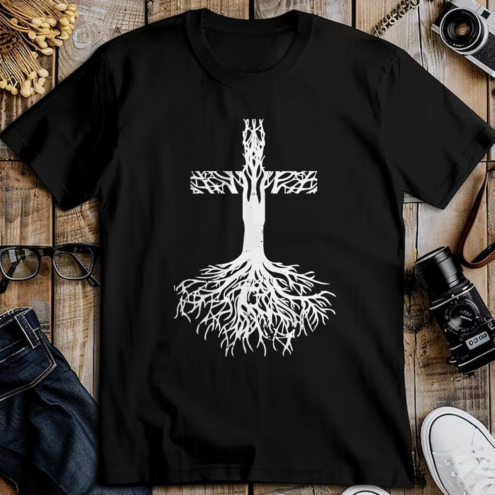 Christian Tee, Christian Faith Unisex T-Shirt/Hoodie/Sweatshirt HLT00 - Cross Roots God Jesus Christ Faith Religious Christian Gift T-Shirt