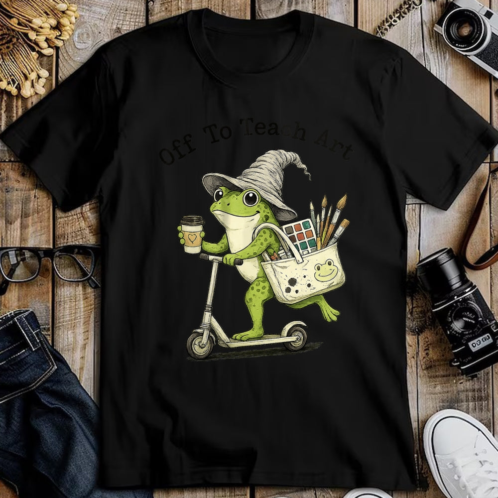 Best Student Shirt, Funny Back To School UnisexT-Shirt/Hoodie/Sweatshirt HLT00 - Frog Art Teacher Off to Teach Creative Classroom Painting T-Shirt