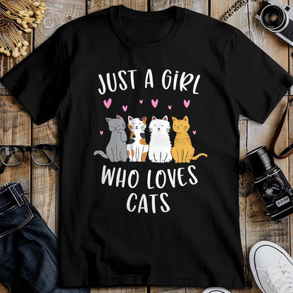 Cat Love Shirt, Funny Cat Lover Gift UnisexT-Shirt/Hoodie/Sweatshirt HLT00 - Just A Girl Who Loves Cats Cute Cat Lover T-Shirt Small