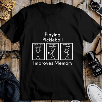 Funny Pickleball Shirt, Pickleball Lover Unisex T-Shirt/Hoodie/Sweatshirt HLT00 - Playing Pickleball Improves Memory Funny Pickleball Player T-Shirt