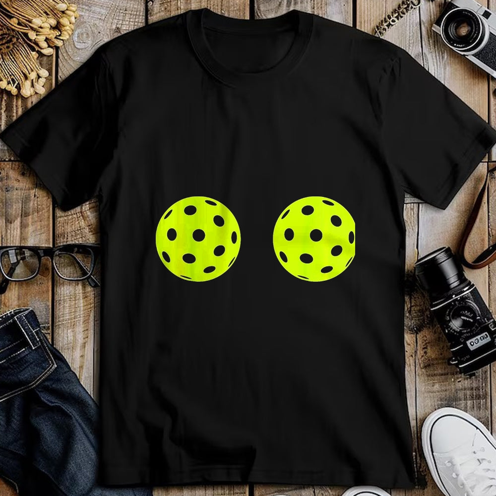 Funny Pickleball Shirt, Pickleball Lover Unisex T-Shirt/Hoodie/Sweatshirt HLT00 - Funny Pickleball Ball Boobs Matching Humor for Women Mommies T-Shirt, Women, Pink Heather, X-Large