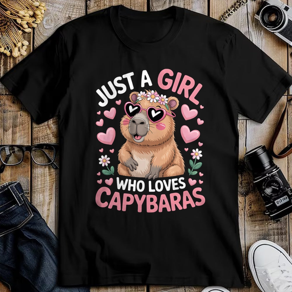 Cute Capybara Shirt, Funny Capybara Unisex T-Shirt/Hoodie/Sweatshirt HLT00 - Girls Capybara T-Shirt