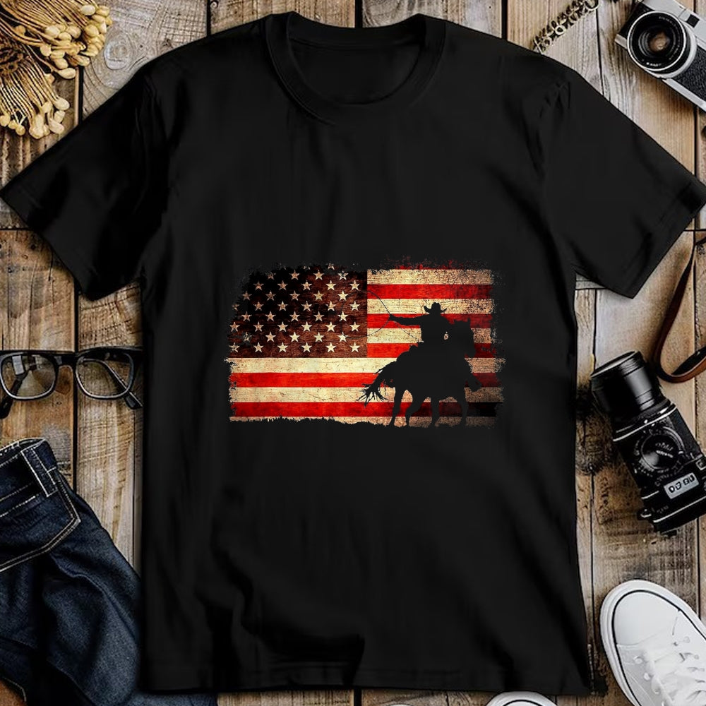 Best Horse Lover Shirt , Funny Horse UnisexT-Shirt/Hoodie/Sweatshirt HLT00 - Rodeo Cowboy Western Country Horse USA Flag 4th of July T-Shirt, Men, Black, 4X-Large