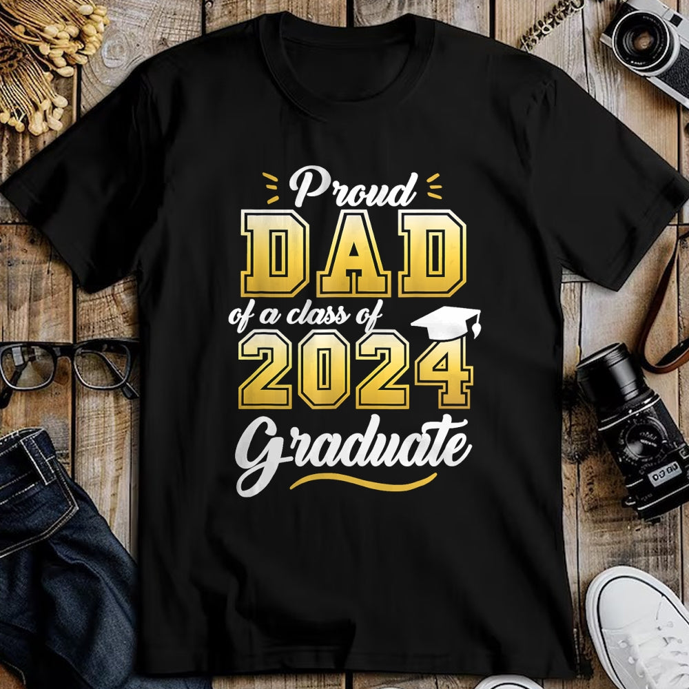 Gift for Dad Shirt, Funny Dad Unisex T-Shirt/Hoodie/Sweatshirt HLT00 – Proud Dad of a Class of 2024 Graduate Senior 24 Graduation T-Shirt