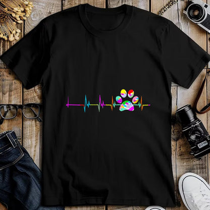 Dog Love Shirt, Dog Lover Gift T-Shirt/Hoodie/Sweatshirt HLT00 - Womens Dog Paw Print Heartbeat Shirt Women Girls Mom Love Dogs V-Neck T-Shirt