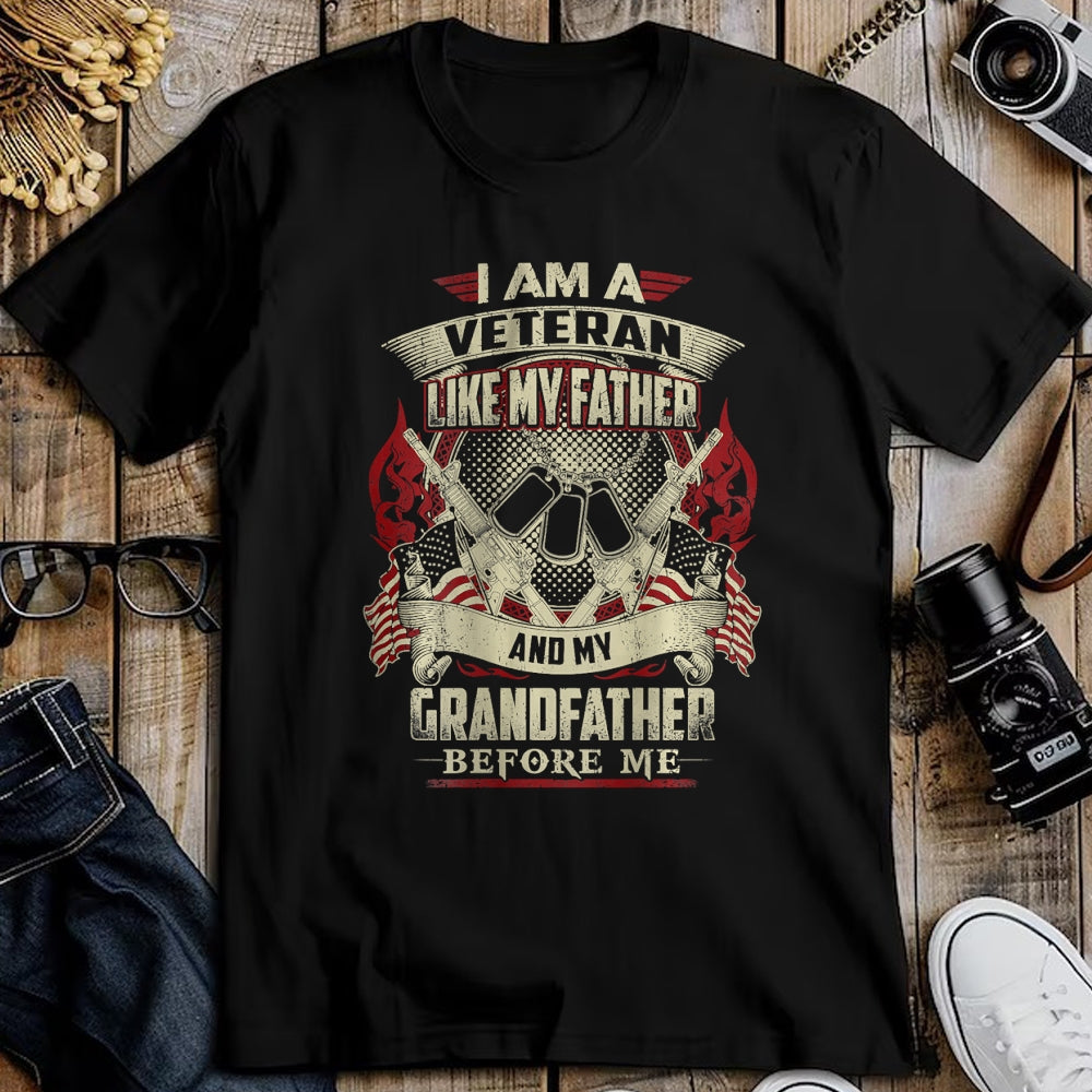 Gift for Dad Shirt, Funny Dad Unisex T-Shirt/Hoodie/Sweatshirt HLT00 – I_m A Veteran Like My Father Proud Army Grandfather T-Shirt