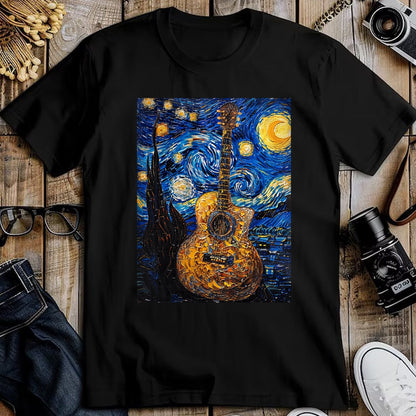 Guitar Lover Shirt, Funny Guitar UnisexT-Shirt/Hoodie/Sweatshirt HLT00 - Acoustic Guitar Van Gogh Starry Night T-Shirt
