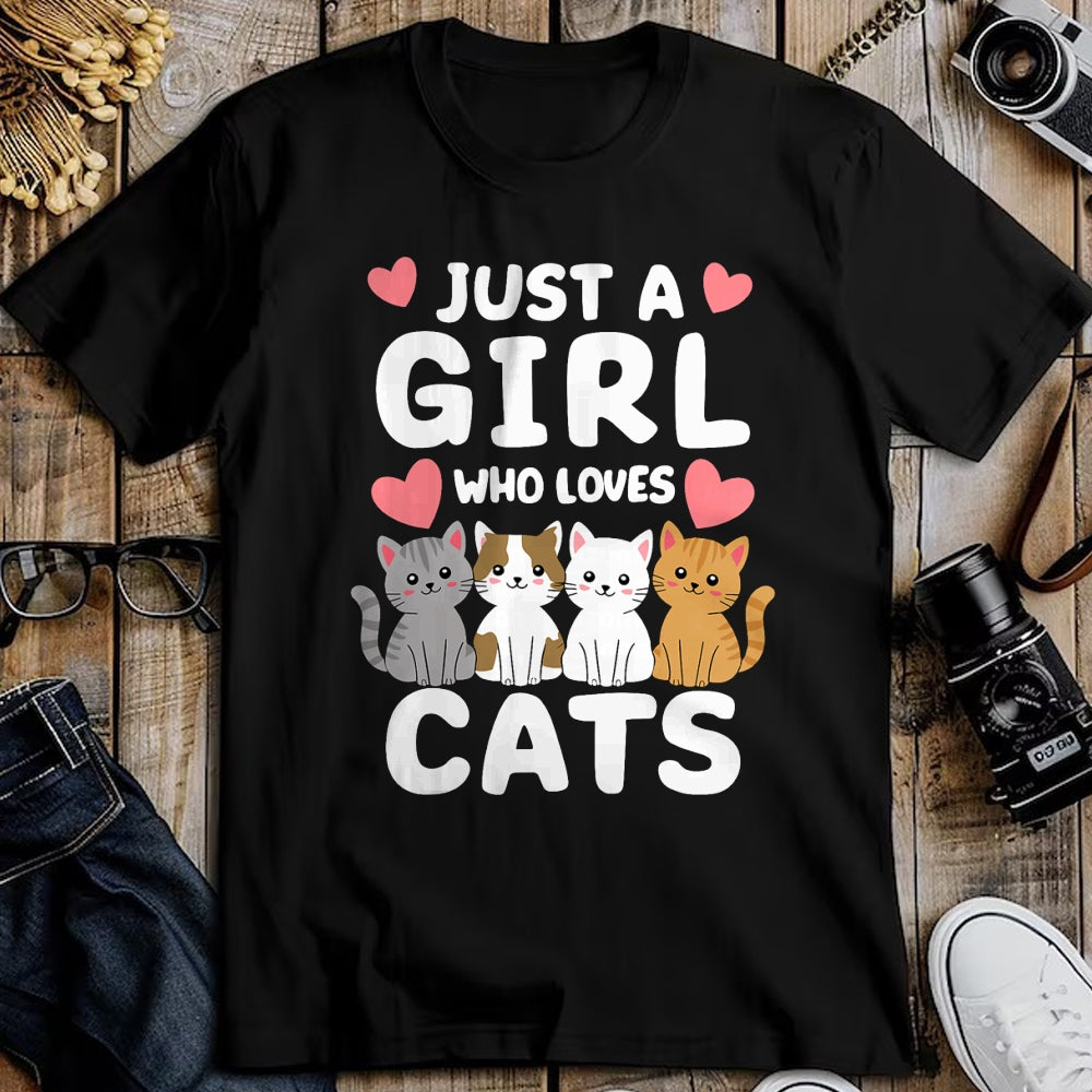Cat Love Shirt, Funny Cat Lover Gift UnisexT-Shirt/Hoodie/Sweatshirt HLT00 - Cat Just A Girl Who Loves Cats T-Shirt (1)