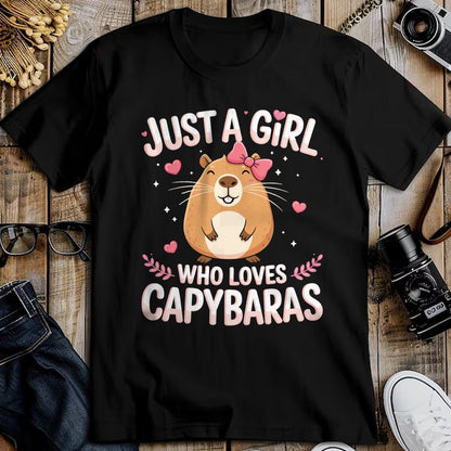 Cute Capybara Shirt, Funny Capybara Unisex T-Shirt/Hoodie/Sweatshirt HLT00 - Just A Girl Who Loves Capybaras Kawaii T-Shirt