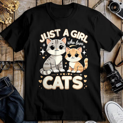 Cat Love Shirt, Funny Cat Lover Gift UnisexT-Shirt/Hoodie/Sweatshirt HLT00 - Cute Cat Just A Girl Who Loves Cats T-Shirt