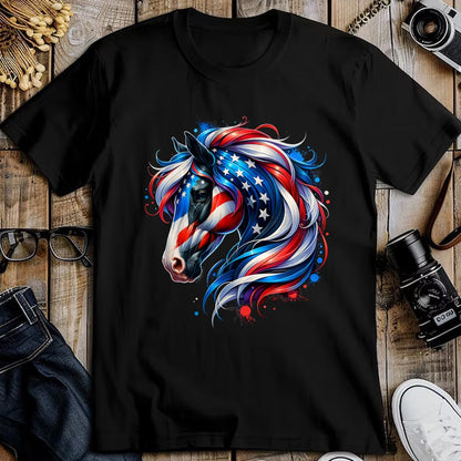 Best Horse Lover Shirt , Funny Horse UnisexT-Shirt/Hoodie/Sweatshirt HLT00 - Horse 4th of July Patriotic Horse Graphic American Flag T-Shirt