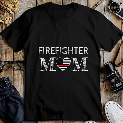 Gift for Mom Shirt, Funny Mom Unisex T-Shirt/Hoodie/Sweatshirt HLT00 - Firefighter Mom Mother Support the Thin Red Line Flag Son T-Shirt