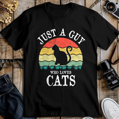 Cat Love Shirt, Funny Cat Lover Gift UnisexT-Shirt/Hoodie/Sweatshirt HLT00 - Just A Guy Who Loves Cats T-Shirt (1)