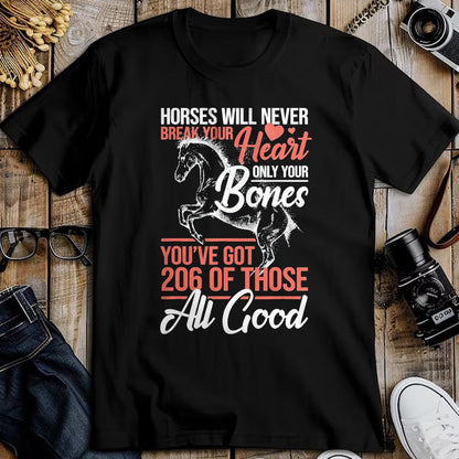 Best Horse Lover Shirt , Funny Horse UnisexT-Shirt/Hoodie/Sweatshirt HLT00 - Horse Rider - Horses Will Never Break Your Heart - Horse T-Shirt, Men, Black, 3X-Large