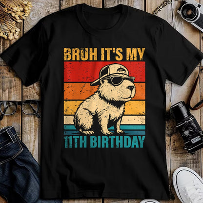 Cute Capybara Shirt, Funny Capybara UnisexT-Shirt/Hoodie/Sweatshirt HLT00 - 11 Year Old Birthday Boy Capybara Bruh It_s My 11th Birthday T-Shirt