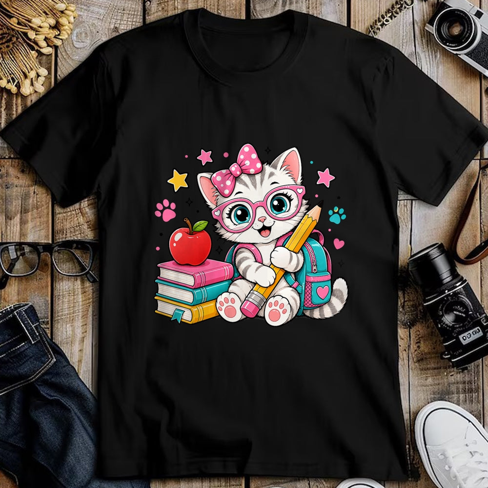 Best Student Shirt, Funny Back To School UnisexT-Shirt/Hoodie/Sweatshirt HLT00 - Cute Kitten Back to School Girl Cat Student T-Shirt