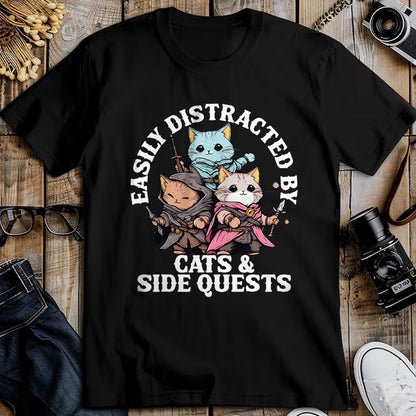 Cat Love Shirt, Funny Cat Lover Gift UnisexT-Shirt/Hoodie/Sweatshirt HLT00 - Cats Side Quest Distracted Tabletop Funny Men Women Kids Dad T-Shirt