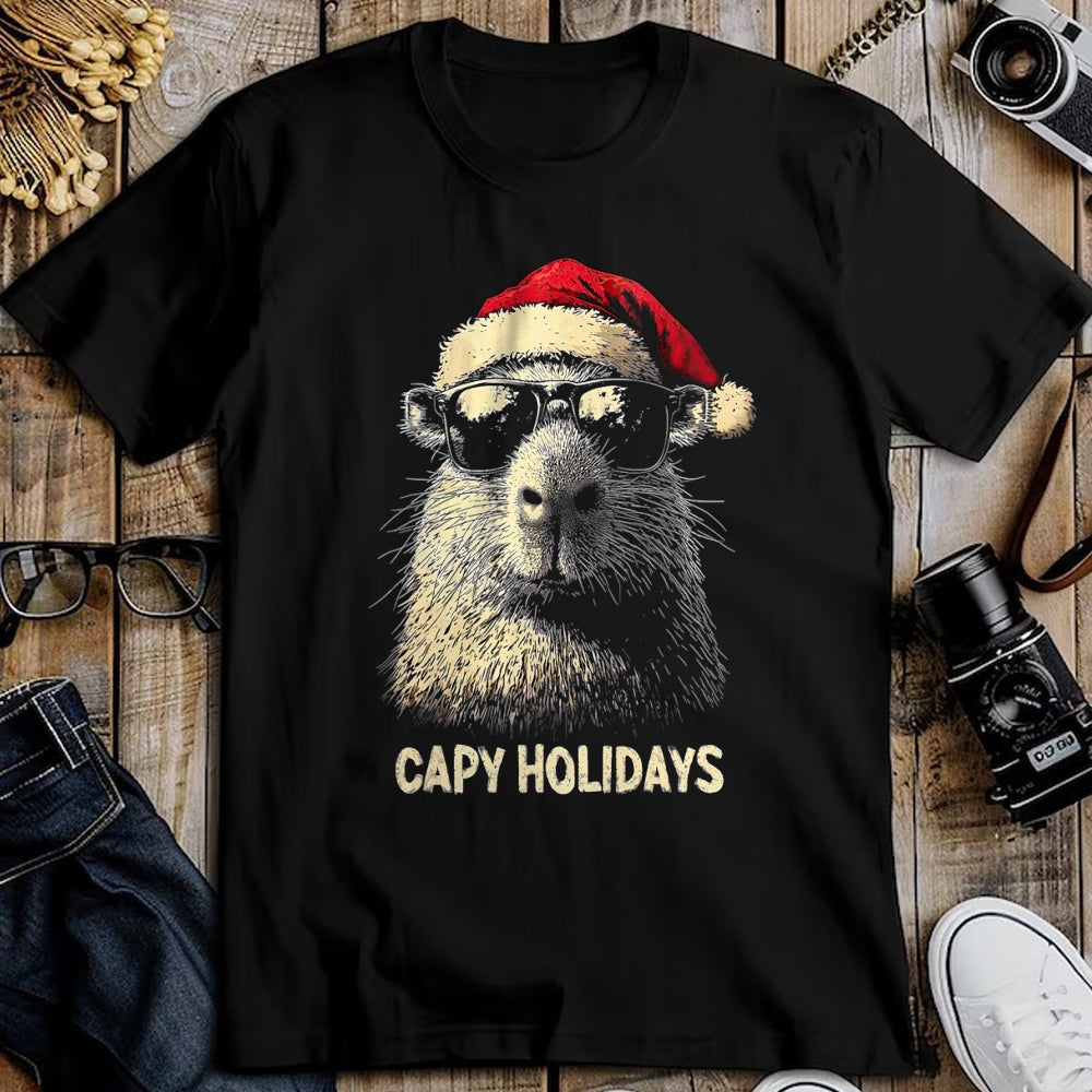 Cute Capybara Shirt, Funny Capybara Unisex T-Shirt/Hoodie/Sweatshirt HLT00 - Funny Christmas Capy Holidays Kids Teens Boys Xmas Capybara T-Shirt