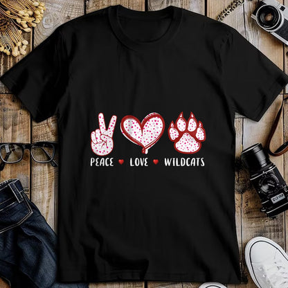 Cat Love Shirt, Funny Cat Lover Gift UnisexT-Shirt/Hoodie/Sweatshirt HLT00 - Peace Love Wildcats Gifts Men Women Kids Boys Girls Wild cat T-Shirt
