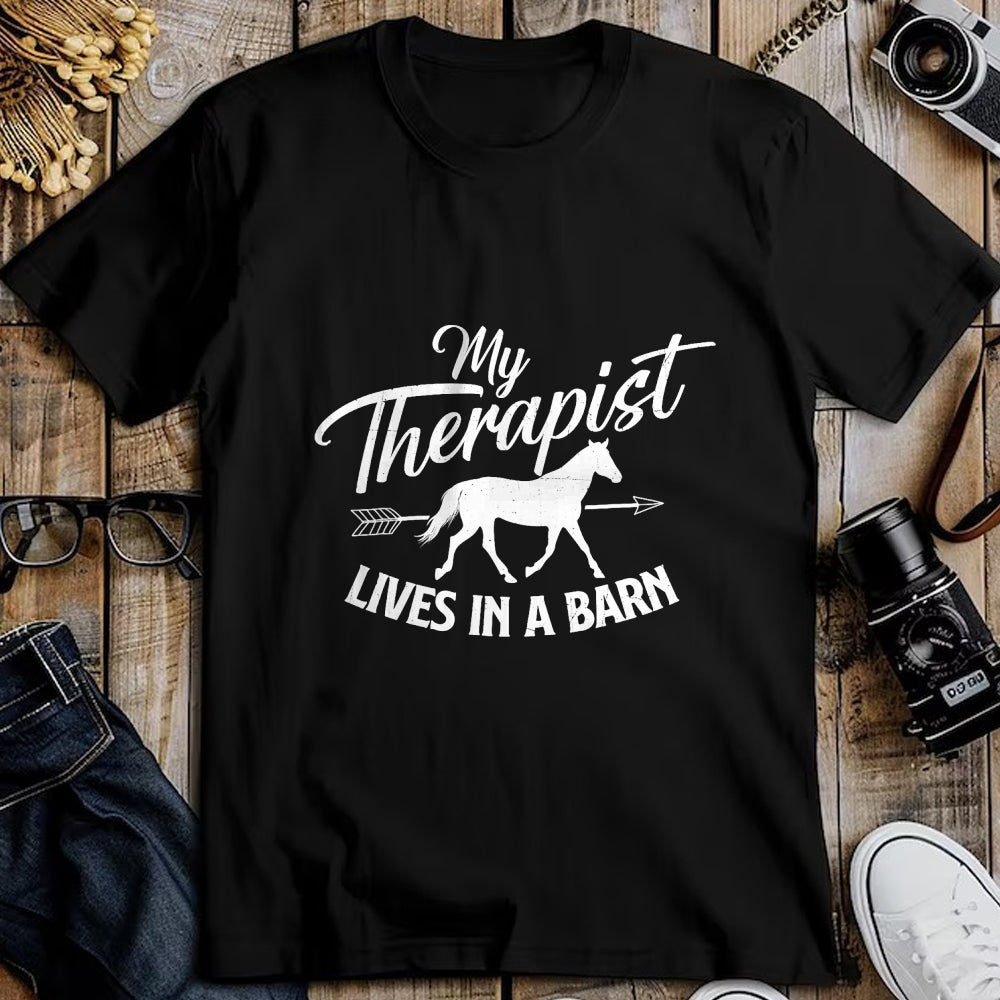 Best Horse Lover Shirt , Funny Horse UnisexT-Shirt/Hoodie/Sweatshirt HLT00 - My Therapist Lives In A Barn - Horse Lover Horseback Riding T-Shirt