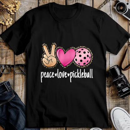 Funny Pickleball Shirt, Pickleball Lover Unisex T-Shirt/Hoodie/Sweatshirt HLT00 - Peace Love Pickleball Cute Pickleball Lover Women Girls T-Shirt