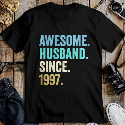 Best Wife Shirt, Wife and Husband Unisex T-Shirt/Hoodie/Sweatshirt HLT00 - Awesome Husband Since 1997 27th wedding anniversary 27 years T-Shirt