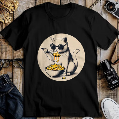 Cat Love Shirt, Funny Cat Lover Gift UnisexT-Shirt/Hoodie/Sweatshirt HLT00 - Cat Eating Mac and Cheese Men Women Girls Kids T-Shirt (1)