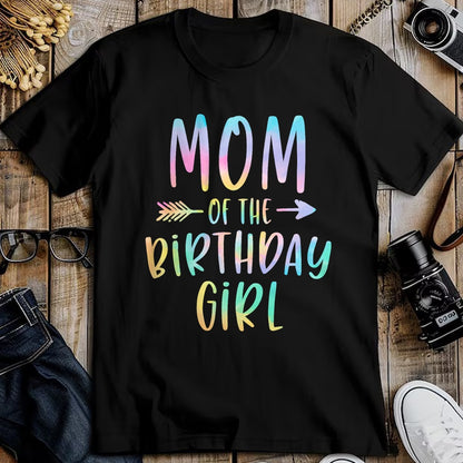 Gift for Mom Shirt, Funny Mom Unisex T-Shirt/Hoodie/Sweatshirt HLT00 - Mom of the Birthday Girl Tie Dye Colorful Bday T-Shirt