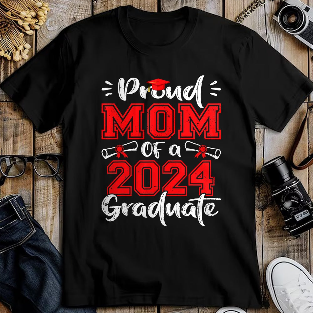 Gift for Mom Shirt, Funny Mom Unisex T-Shirt/Hoodie/Sweatshirt HLT00 - Mom Senior 2024 Proud Mom Of A Class Of 2024 Graduate T-Shirt