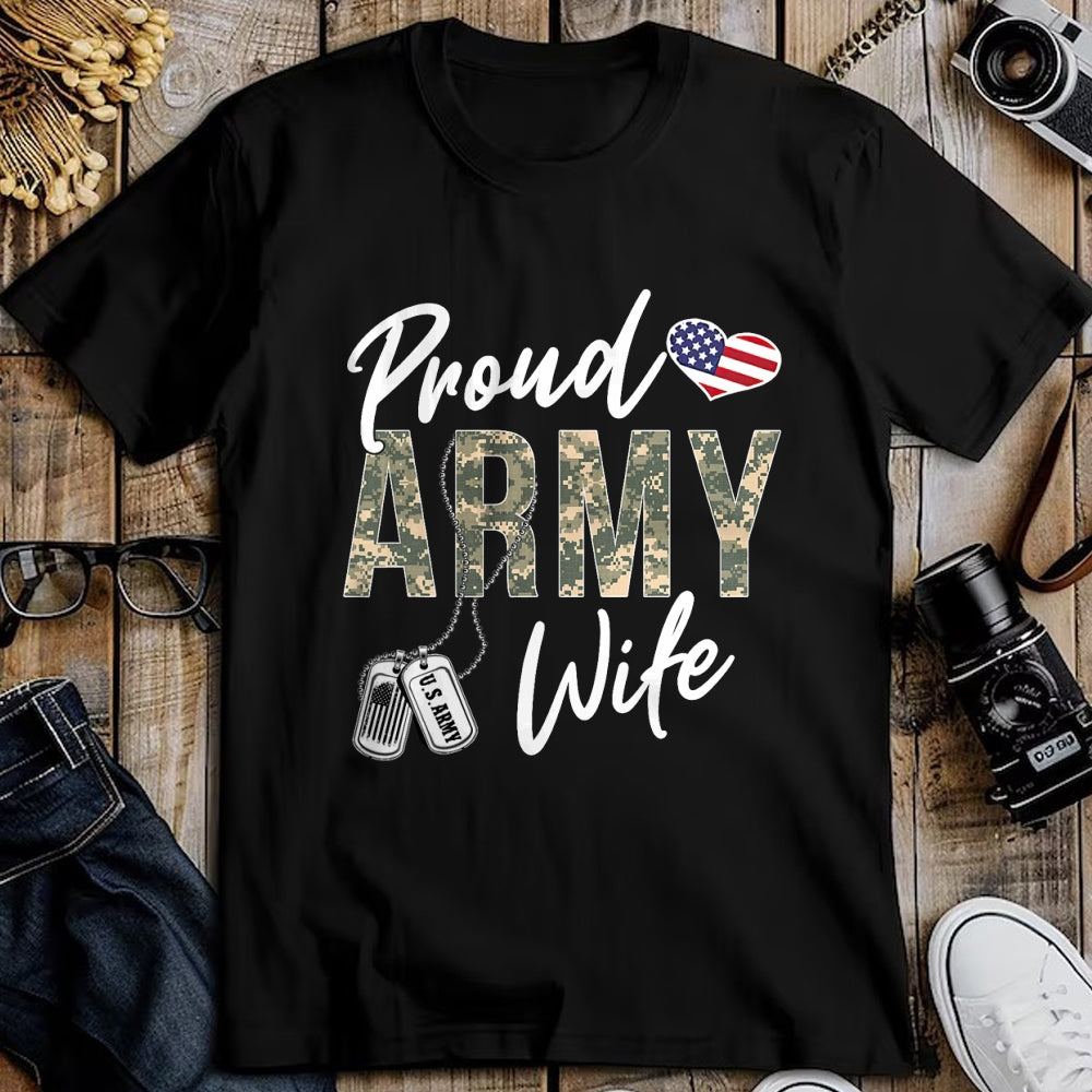 Best Wife Shirt, Wife and Husband Unisex T-Shirt/Hoodie/Sweatshirt HLT00 - Gift for wife T shirt, lucky wife   Proud Army Wife Army Graduation Wife US Army Wife Gifts T-Shirt