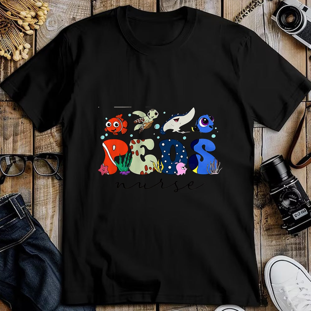 Funny Nurse Shirt, Nurse Unisex T-Shirt/Hoodie/Sweatshirt HLT00 - PICU Finding Pediatric Feds Nurse Lover Ocean Animal T-Shirt