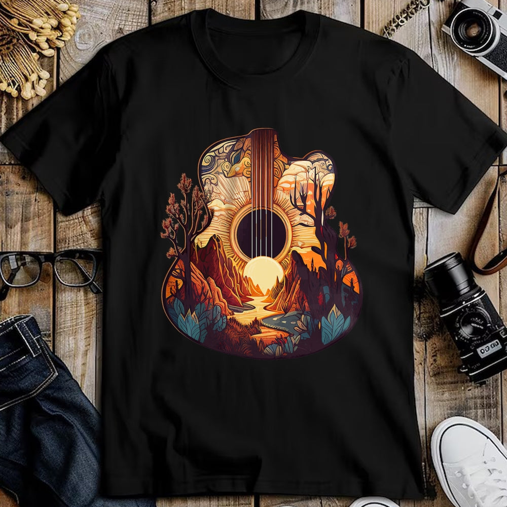 Guitar Lover Shirt, Funny Guitar UnisexT-Shirt/Hoodie/Sweatshirt HLT00 - Guitar Landscape Music Lover- Acoustic Guitar Player Graphic T-Shirt