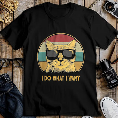 Cat Love Shirt, Funny Cat Lover Gift UnisexT-Shirt/Hoodie/Sweatshirt HLT00 - Retro Ich Mache was ich Want, cat Funny cat Lover T-Shirt, Men, Black, 3X-Large