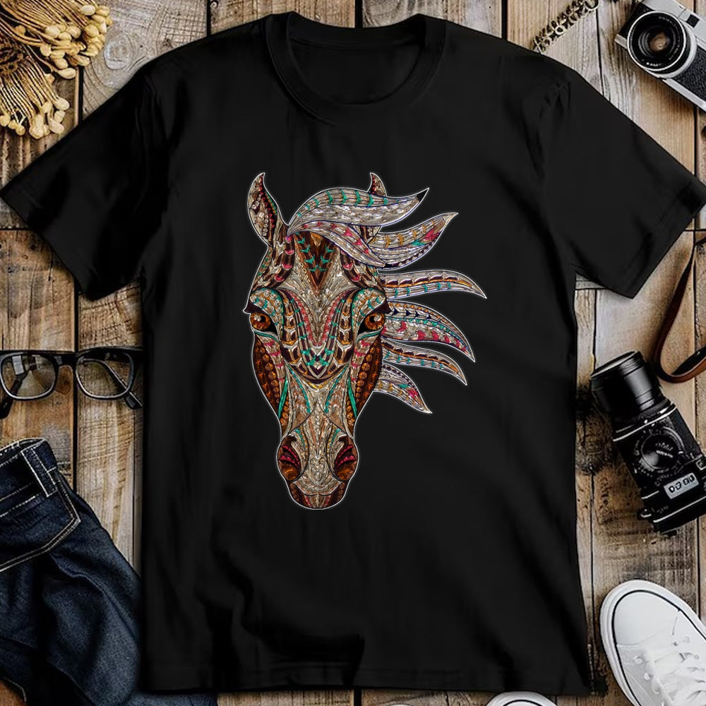 Native American T-Shirts, Vintage Native American Unisex T-Shirt/Hoodie/Sweatshirt HLT00 - Horse Tribal Abstract Art Native American Geometric Horse